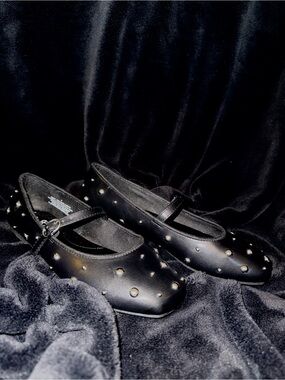 Target Black Studded Mary Jane Flats